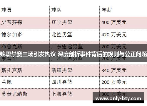 魏震禁赛三场引发热议 深度剖析事件背后的规则与公正问题